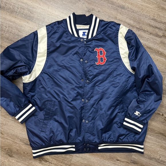 Starter • Boston Red Sox Vintage Varsity Style Satin Full Snap Jacket - Picture 14 of 14